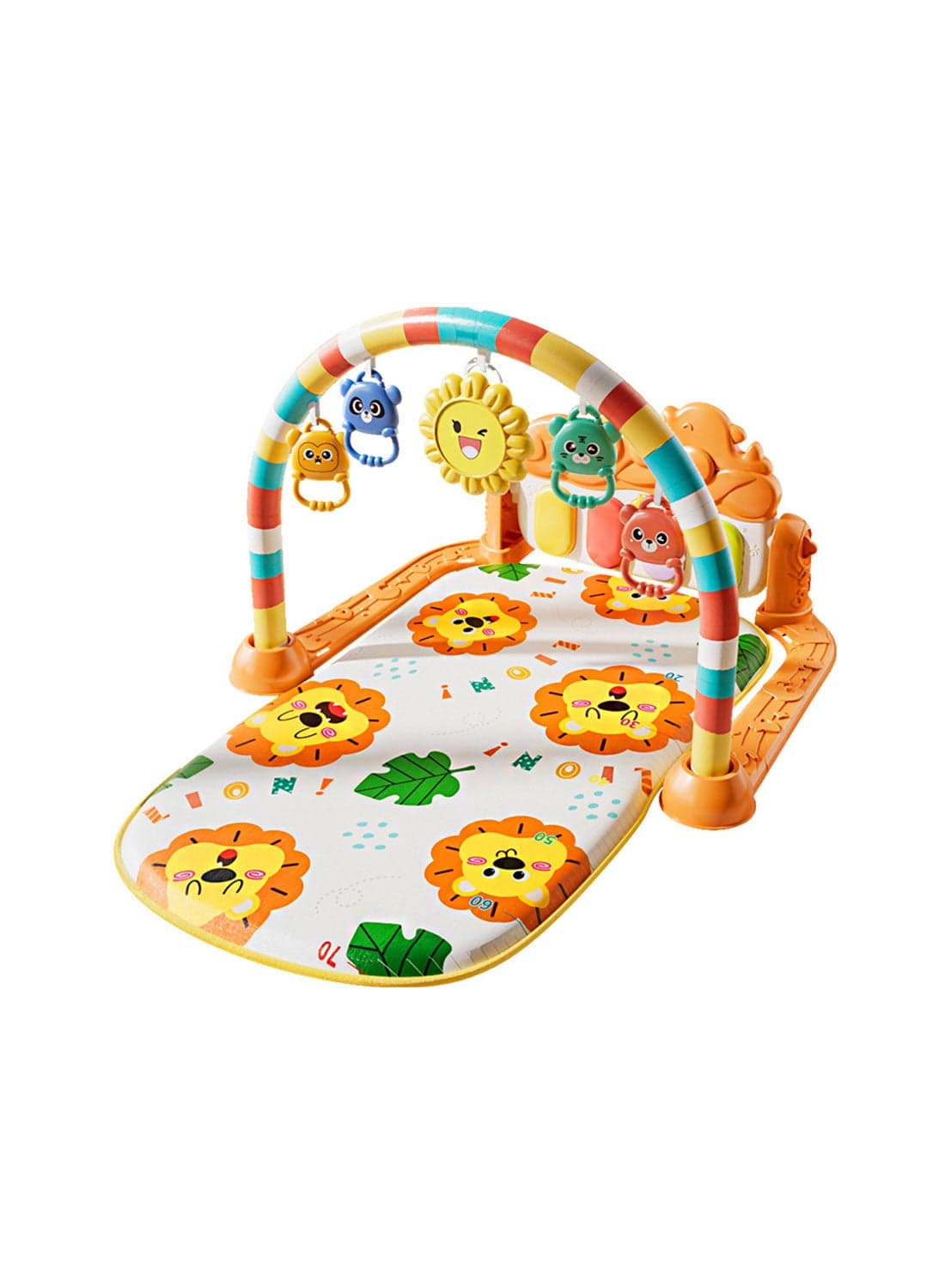 Baby Play Mat Gym with Piano Keyboard,Activity Gym for Newborns 0-36 Months – Kick & Play Musical Mat with Hanging Rattles, Lights & Early Education Toys for Tummy Time, Sit & Play