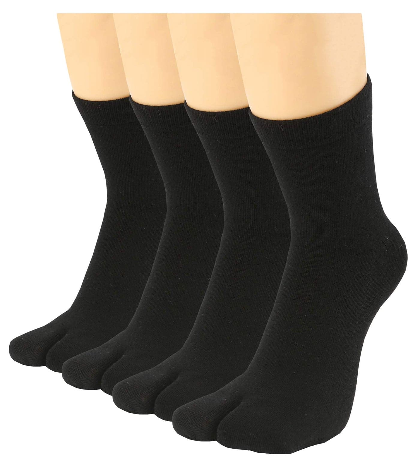 UBUMO Men's Flip Flop Socks Tabi Split Toe Geta Wicking Cotton Pack of 4