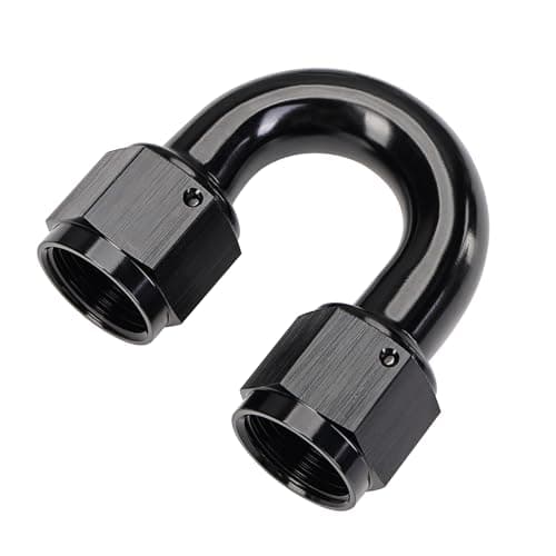 EVIL ENERGY 6AN Female to 6AN Female 180 Degree Swivel Coupler Union Fitting Adapter Aluminum Black