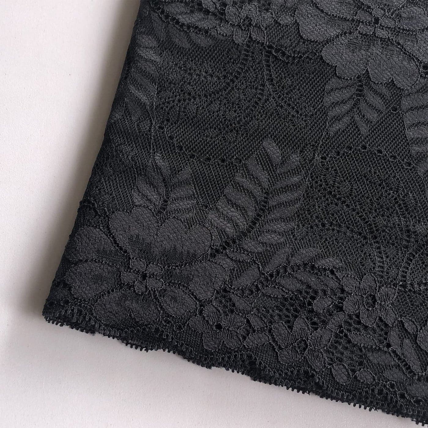 7 Inch Wide Stretch Lace Ribbon 5 Yards Elastic Lace Trim Fabric for Sewing Garment DIY Crafts 5199 Black