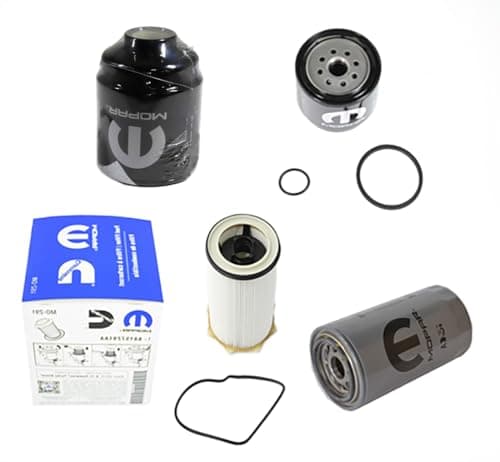 Mopar Genuine OEM Filters Bundle, Dodge Ram 6.7L Cummins Diesel Filter set; Fuel/Water Separator Filter Kit, Fuel Filter & Engine Oil Filter. Fits 2013-2019 Ram 2500 and 3500