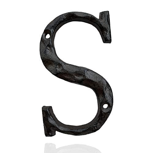 House Letter, 5 Inch High Cast Iron Home Address Letter, Perfect Matching the 5.5 Inch Cast Iron House Numbers (H)