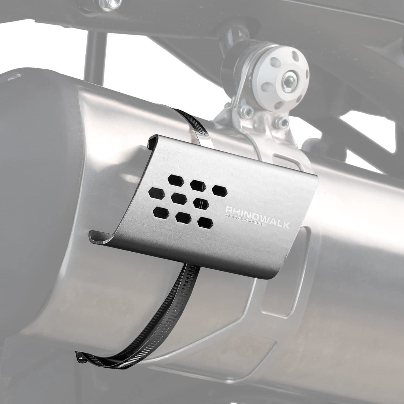 Rhinowalk Motorcycle Exhaust Heat Shield Universal Motorbike Exhaust Pipe Heat Cover Saddlebag Heat InsulationSilver