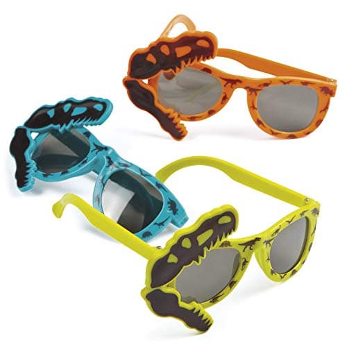 Fun Express Dinosaur Party Sunglasses for Kids 812 Dino Dig Birthday Party Favors Bulk 12 Pack Goodie Bags Stuffers for Kids 35 48 Toddler Sunglasses Boys Girls Classroom Party Supplies