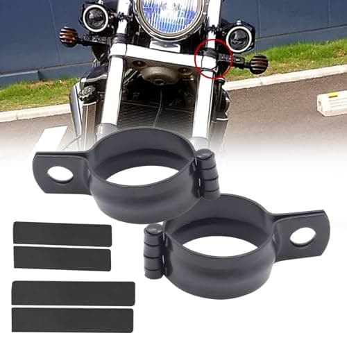 Ourbest Motorcycle Spotlight BracketsMotorbike Tube Clamp Turn Signal Bracket Fog Light Mounting Holder Front Fork Lamp Mount Adjustable Fits Tube Dia 42mm50mm 2PCS