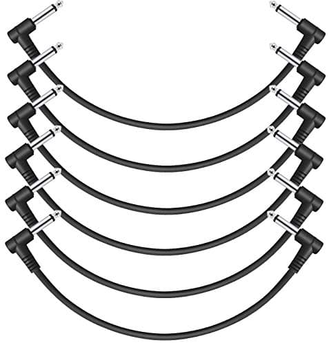 Donner 12 Inch Guitar Patch Cable Guitar Effect Pedal Cables Black 6 Pack