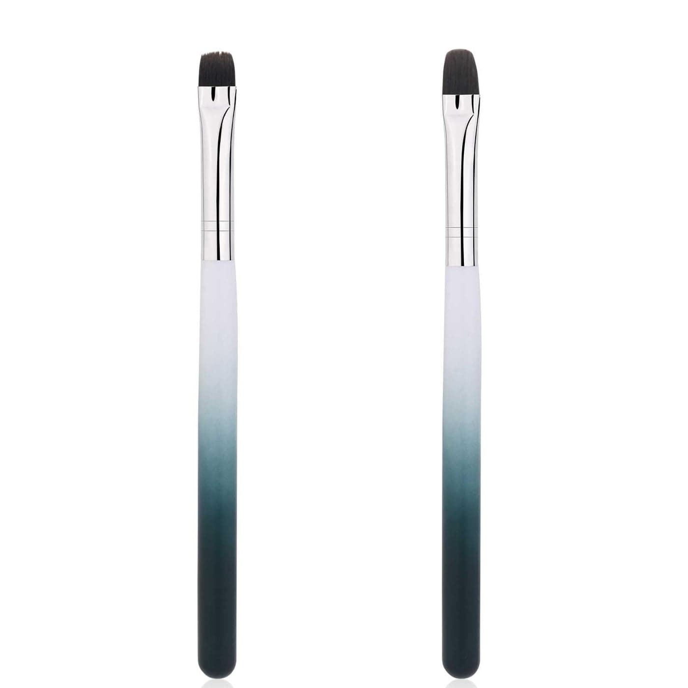 2pcs Nail Clean Up Brushes French Tip Detail Remover Manicure Brush with Round Flat Head Pen Painting Tools for Nail Art Design Polish Mistake Cleaning