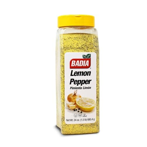 Badia Lemon Pepper Seasoning 24 oz Pepper Garlic Onion Zesty Citrus Blend for Chicken Seafood Vegetables
