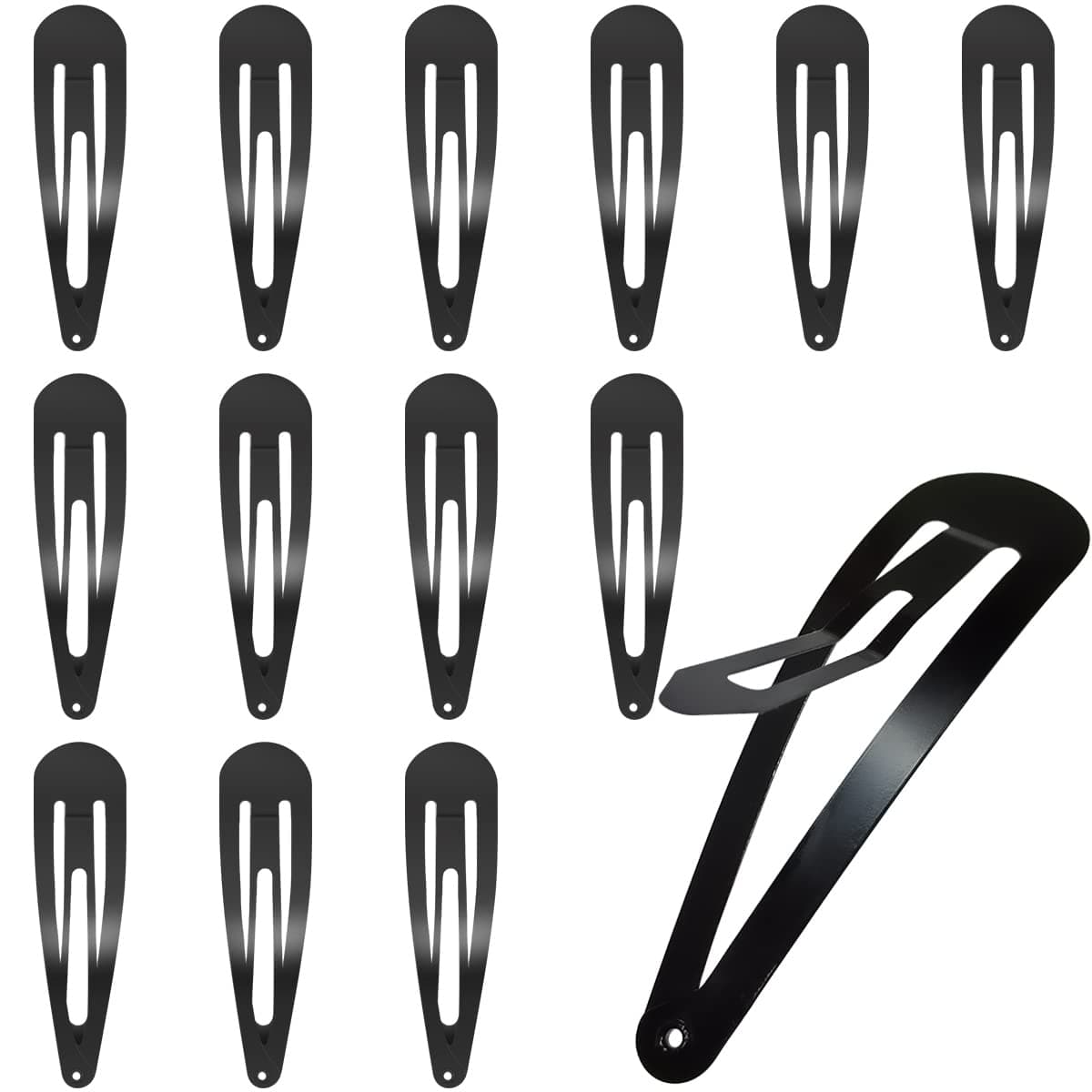 30 Pcs Snap Hair Clips 31 Inch Big Size Barrettes Women No Slip Metal Snap Hair Clips Large Hair PinsBlack