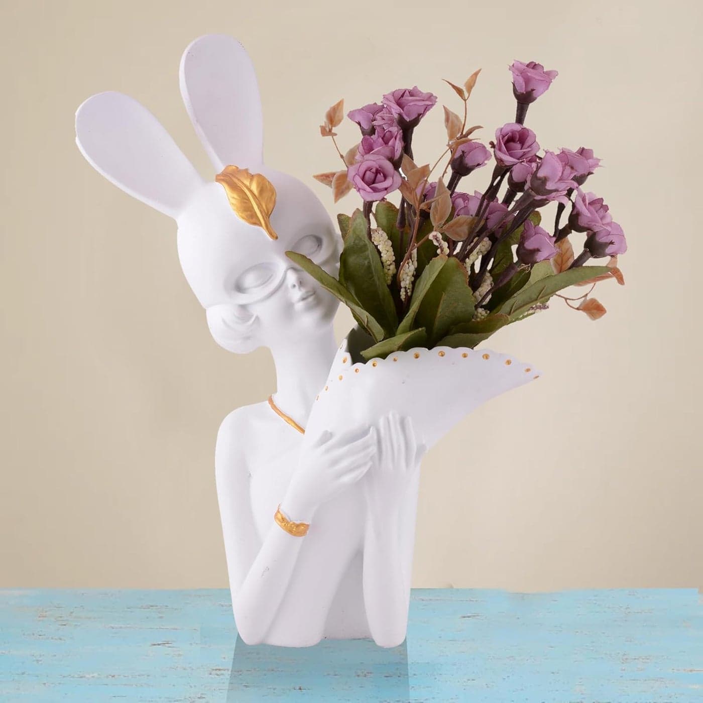 zart DIY Decorative Flower Vases for Living Room Bedroom Kitchen Dining Room Office Home Decor 14 InchWhite