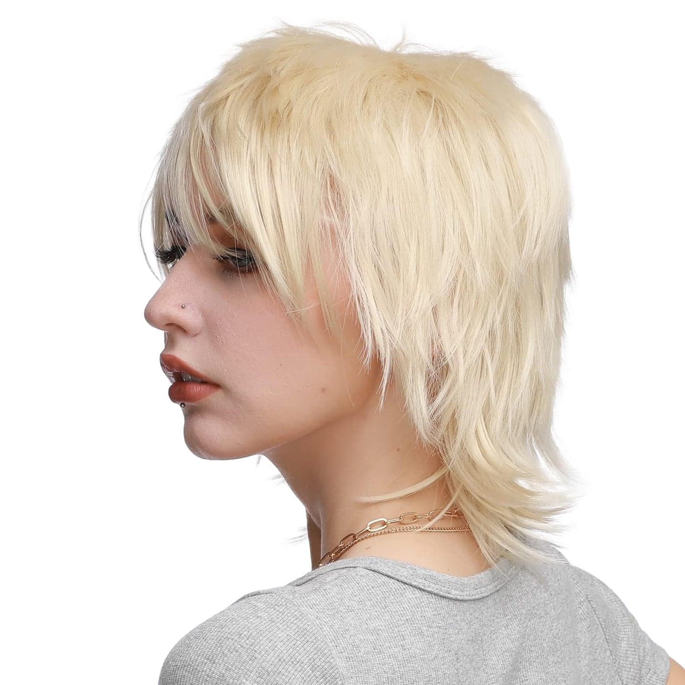 Benehair Short Cosplay Wigs Unisex Short Spiky Layered Anime Cosplay Wigs Fluffy Fashion Linen Blonde Cosplay Wig for Men Women Cosplayer Synthetic Straight Cosplay Wig for Halloween Party