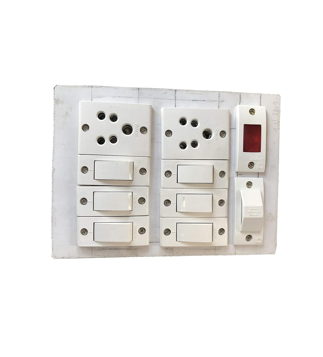 Electric Wooden Switch Board 6 Switches2 Sockets1 Indicator1 Fuse