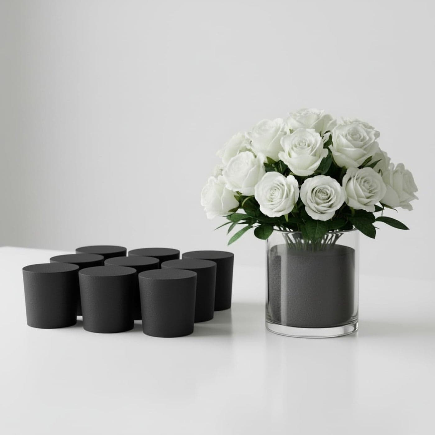 XCEL Florist Foam Floral Foam Blocks Reusable Weather Resistant Styrofoam for Artificial Flowers Black 3 Round x 3 Thick 10 Pack