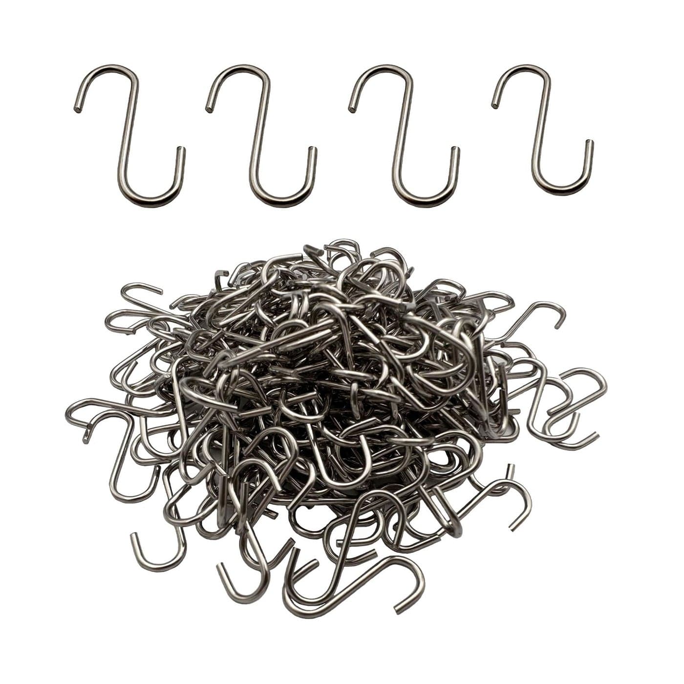 IDEALSV 200 Pcs Stainless Steel Small S Shaped Hooks Mini S Hooks 08 Inch DIY Christmas Ornament Jewelry Hanging Holder