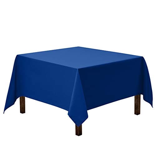 Gee Di Moda Square Tablecloth - 85 x 85 Inch Royal Blue Table Cloth for Large Square or Round Tables - Heavy Duty Washable Fabric - for Buffet Table, Holiday Party, Dinner, Wedding & Baby Shower