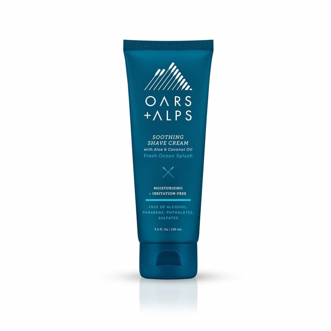 Oars Alps Soothing Mens Shaving Cream Dermatologist Tested and Infused with Aloe and Coconut Oil Fresh Ocean Splash Scent TSA Friendly 34 Oz 1 Pack