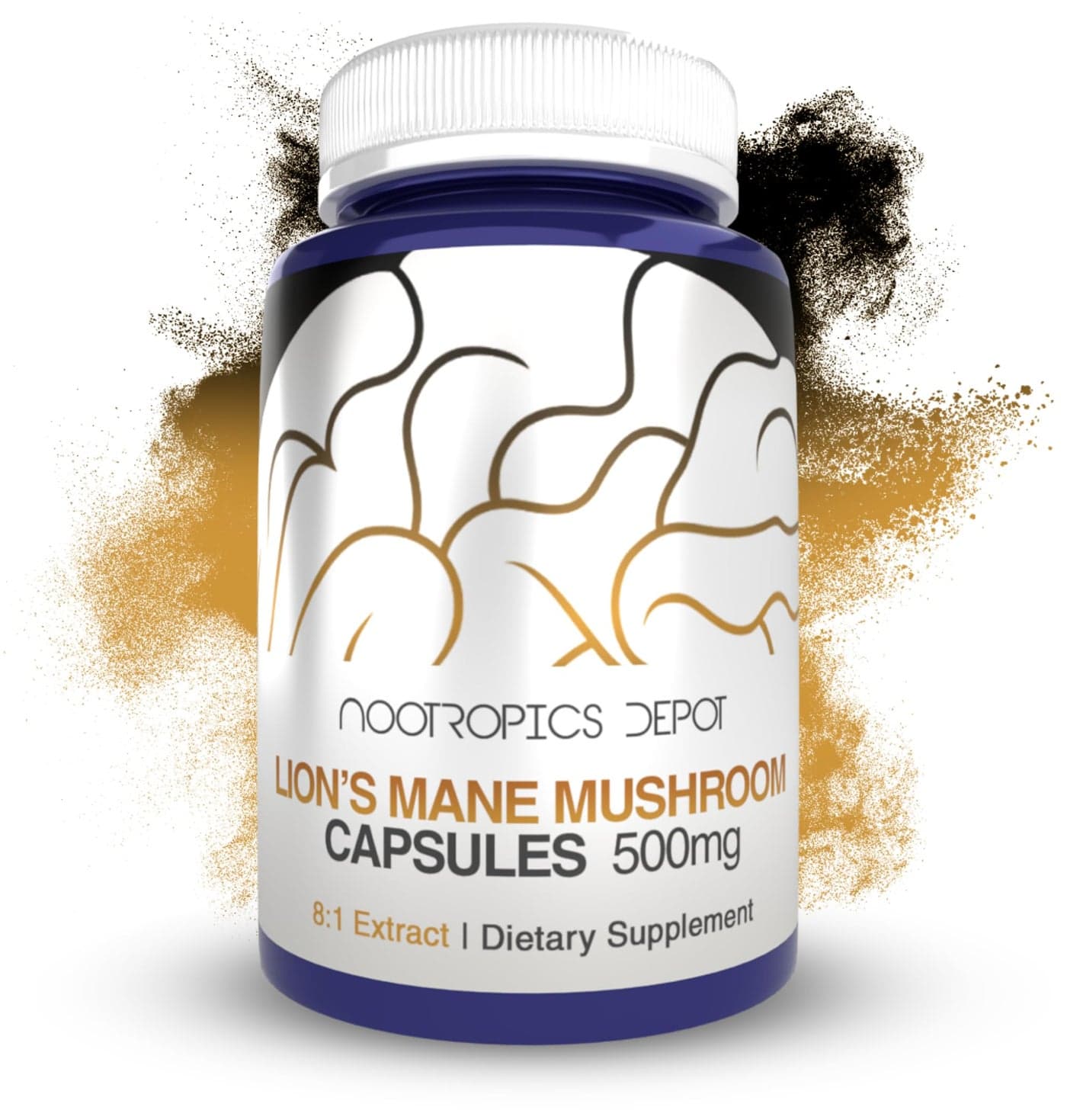 Lions Mane Mushroom Capsules 81 Whole Fruiting Body Dual Extract 500mg 180 Count Hericium erinaceus