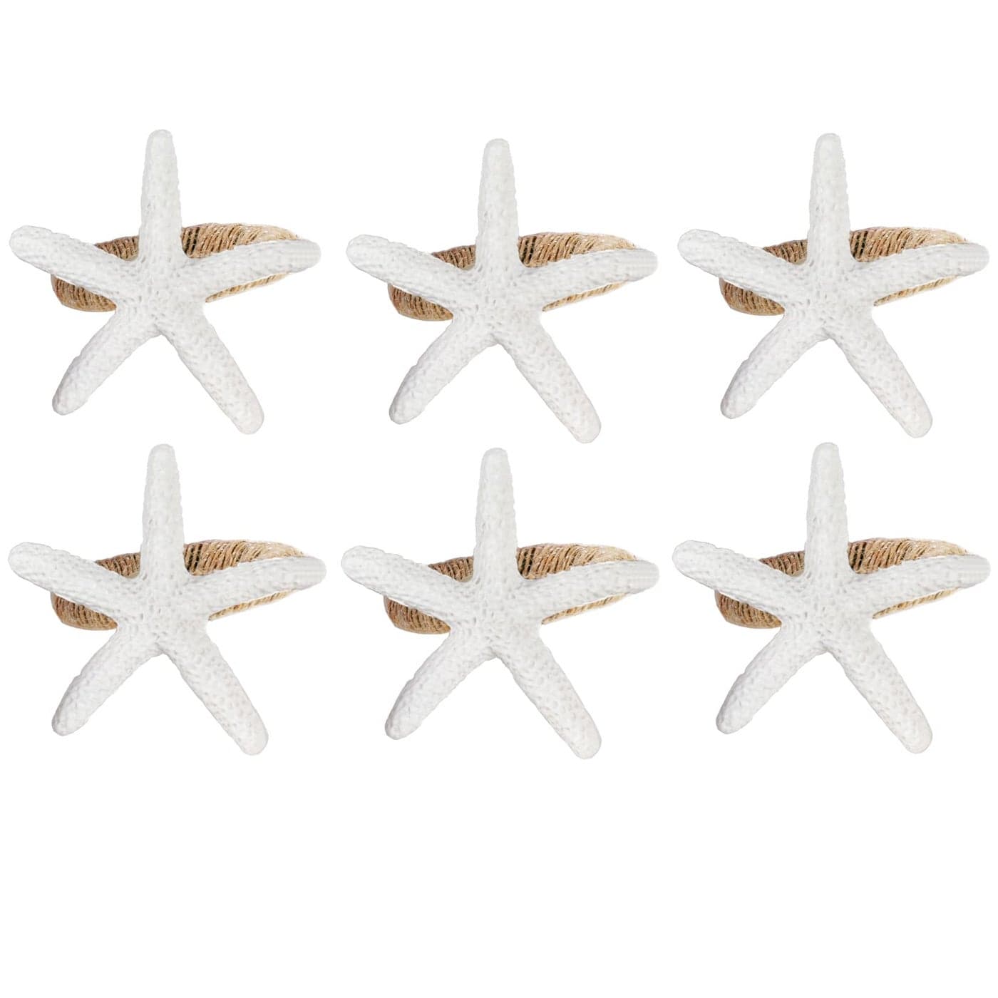 Coastal Star Fish Napkin Rings Set of 6 White Sea Starfish Napkin Ring Holder for Beach House Dining Room Table Party Banquet Birthday Holiday Coastal Beach Table Dcor