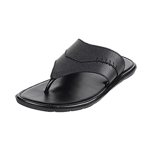 Mochi Men's Black Faux Leather Comfy Stylish Sandals UK/9 EU/43 (16-469)