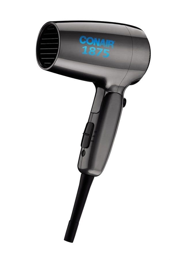 Travel Hair Dryer with Dual Voltage, 1600W Compact Hair Dryer with Folding Handle, Travel Blow Dryer