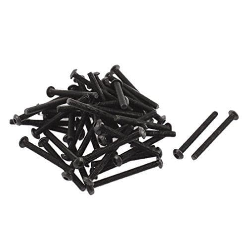 uxcell M3x30mm 10.9 Alloy Steel Button Head Hex Socket Cap Screw Bolt 50pcs