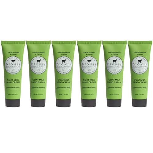Dionis Goat Milk Hand Cream Moisturizing Lotion for Dry Skin Safe for Sensitive Skin Lemon Verbena Cream 1 oz Pack of 6