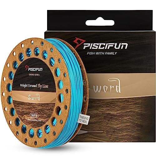 Piscifun Sword Fly Fishing Line with Welded Loop Weight Forward Floating Fly Line WF8wt 100FT Sky Blue