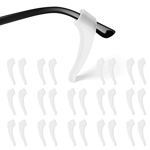 SMARTTOP 20 Pairs Anti-Slip Eyeglass Ear Grips Hook, Comfortable Silicone Elastic Eyeglasses Temple Tips Sleeve Retainer, Prevent Eyewear Sunglasses Spectacles Glasses Slipping (Clear)