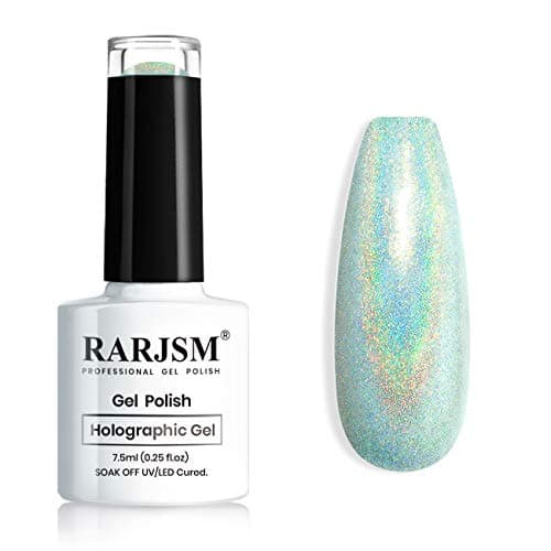 RARJSM Nail Gel Polish Holographic Green Nail Gel Polish Spring Summer Colors Nail Art Nail Polish Curing Requires Soak Off 75ML DIY Nail Art