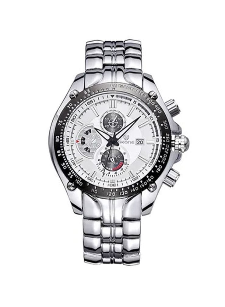Sports Multi-Function Watch Steel Belt Calendar Men's Quartz Watch