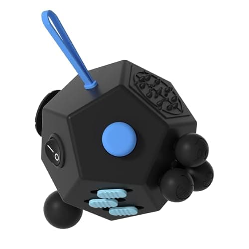 Fidget Dodecagon 12Side Fidget Toys Cube Relieves Stress and Anxiety Anti Depression Travel Toy Easter Basket Stuffers Gifts for Children and AdultsA5 Black