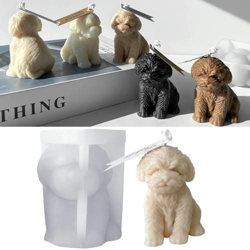 Cute Teddy Dog Candle Mold Dog Silicone Mold Animal Resin Mold for Soap Soy Wax Epoxy DIY Handcraft Home Ornaments Wedding Party Decoration Birthday Gifts