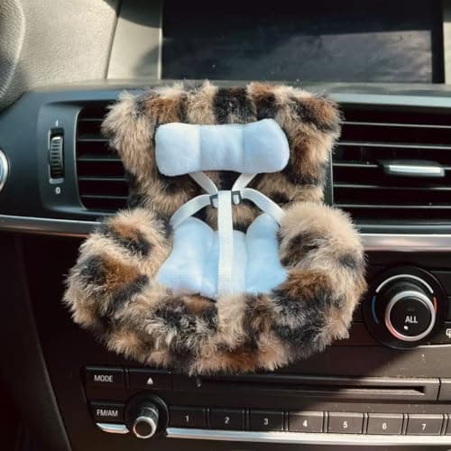 SwiftServ Doll Car Seat for 38 inch Figures Fits Character Plushes Blind Box Dolls Vinyl Collectibles Includes Air Vent Clip Desktop Stand Cute Car Ornament for Collectors