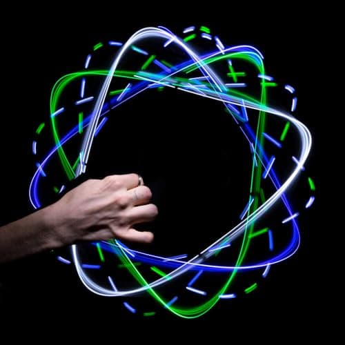 GloFX 8LED Double Rave Orbit X Dual Light Purple Green Blue White LED