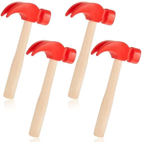 Deekin Toy Hammer Simulation Small Wooden Plastic Maintenance Tools Hammers Educational Toys Party Gift for Teens Girls Boys School Birthday Games Party Supplies4 Pcs1 Style Toy Hammer