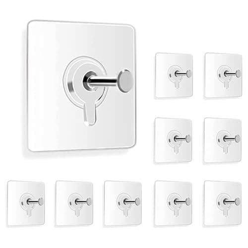 Art Street 10 Pcs Transparent, PVC Heavy Duty Self Adhesive Stainless Wall Hooks 2.36 Inch, Waterproof and Oilproof Hooks for Kitchen Bathroom Shower Door Outdoor Home Improvement Utility Hooks