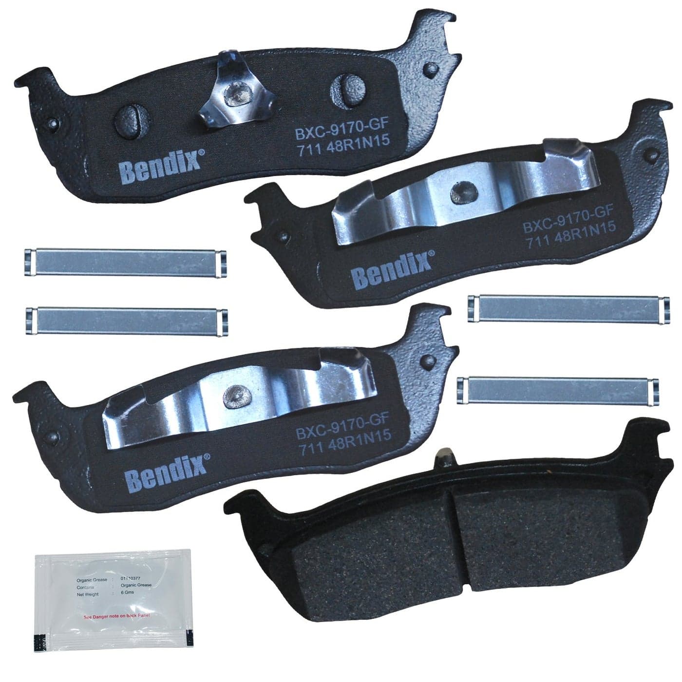 Bendix Priority1 CFC711 Ceramic Rear Brake Pads for Select Models Ford Expedition F150 F150 Heritage F250 Lobo Lincoln Blackwood Navigator Town Car