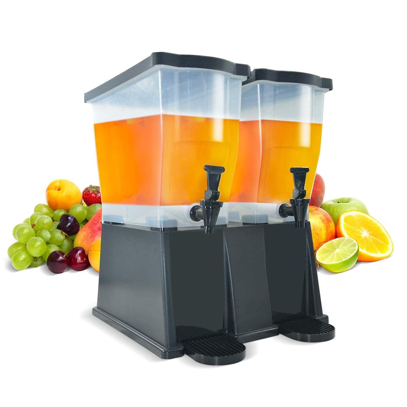 Hakka 6 Gallon Beverage Dispenser Commercial Drink Dispenser for Parties 22L Double Tank Juice Dispenser with Spigot for Catering Buffets Restaurants