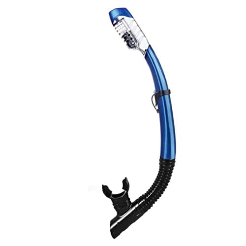 AQUA A DIVE SPORTS Dry Snorkel Easy Breath Diving Snorkel for Snorkeling Scuba Diving Swimming with Top Dry Valve and Food Grade Silicone Mouthpiece for Adult Youth(SN115-1 Blue)