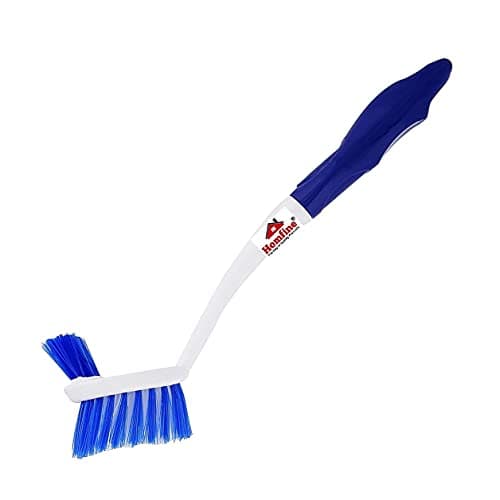 Homfine Sink Cleaning Brush Double Sided Flexible Bristles for Cleaning Kitchen Utensils Platform, Washbasins, Sink, WC, Toilet (1U, Size :11inch, Pink/Blue)