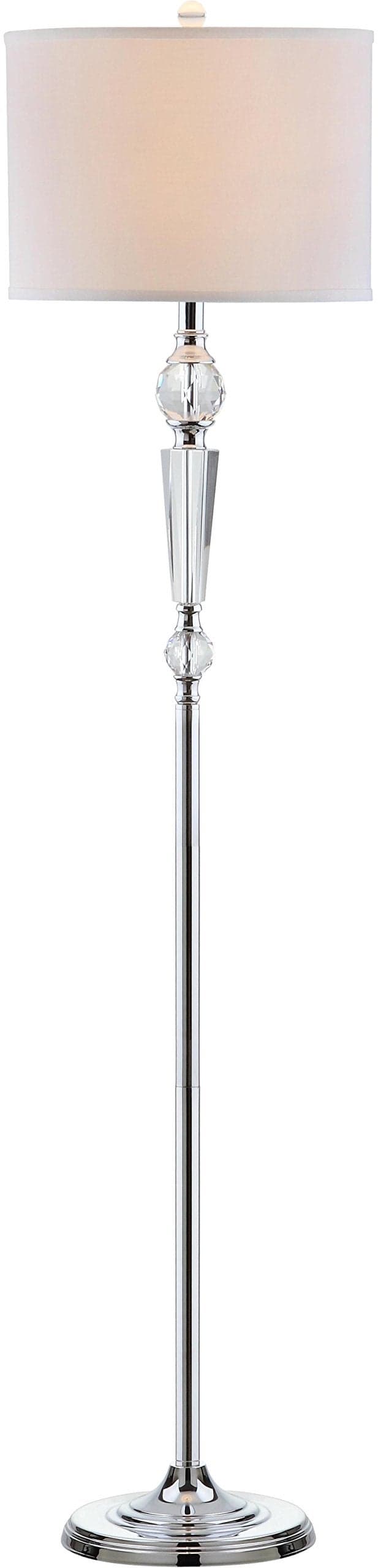 SAFAVIEH Lighting Collection Savannah Clear Crystal Chrome 60inch Living Room Bedroom Home Office Standing Floor Lamp LED Bulb Included