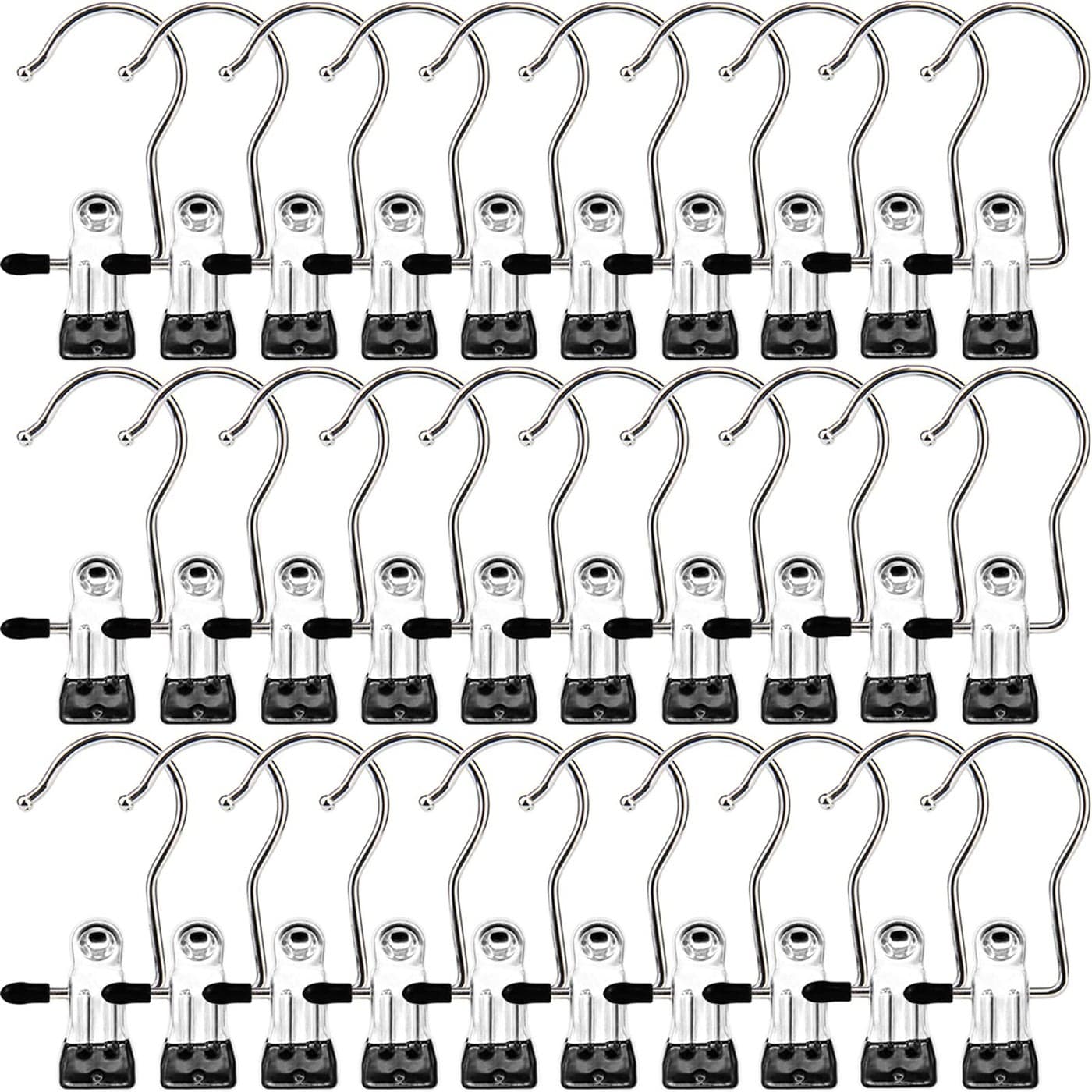 Laundry Hooks Hanging Clips Clothes Pins Closet Hanger Organizer Clamps Socks Towel Clips Heavy Duty Clothespins Bulk Hanger Clips for Closet Travel Pants Socks Handbags 30 Pack