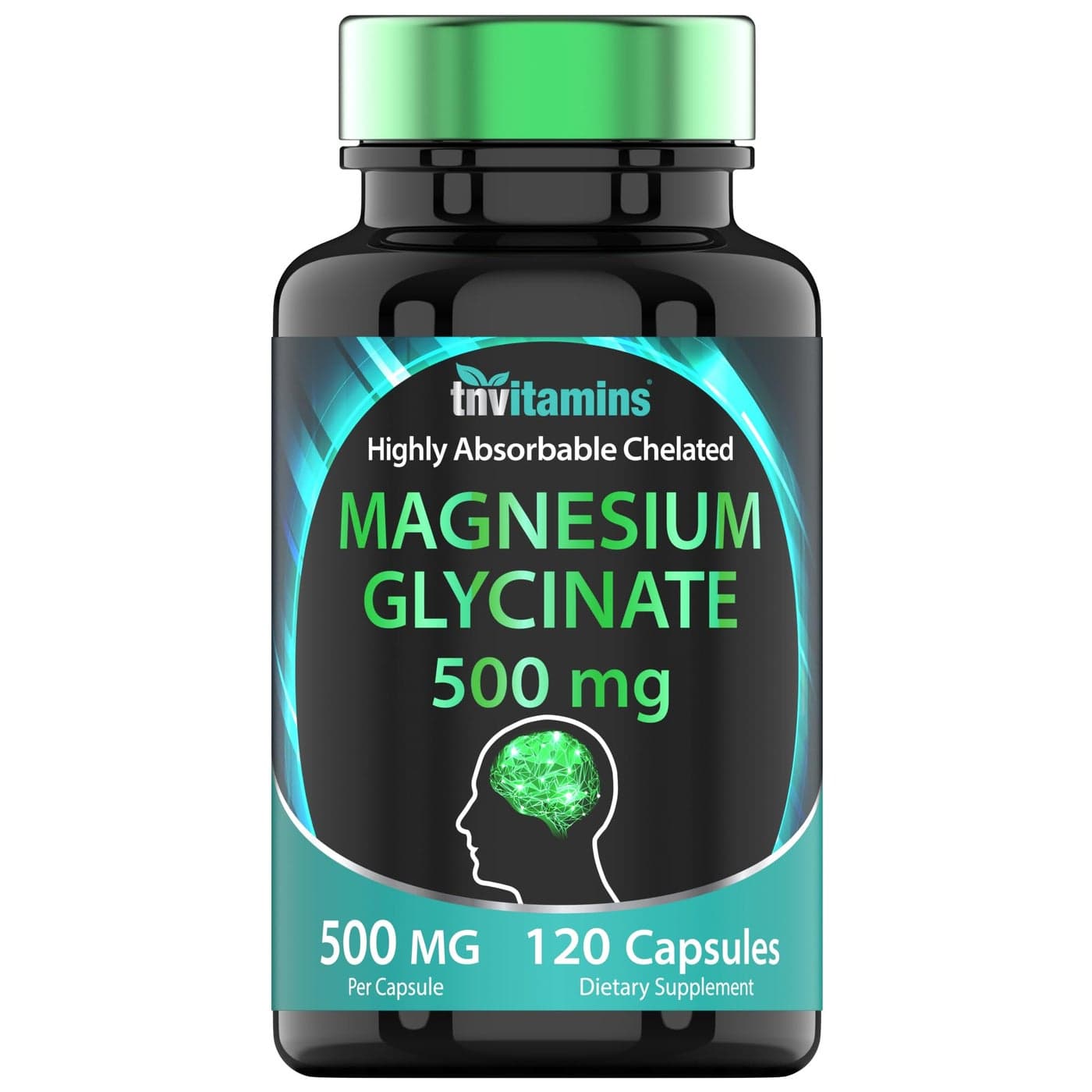 Magnesium Glycinate 500mg Per Capsule 120 Count 4 Month Supply Pure Chelated Magnesium Supplement for Sleep Calm Nerve Joint Bone Support AKA Magnesium Bisgycinate NonGMO
