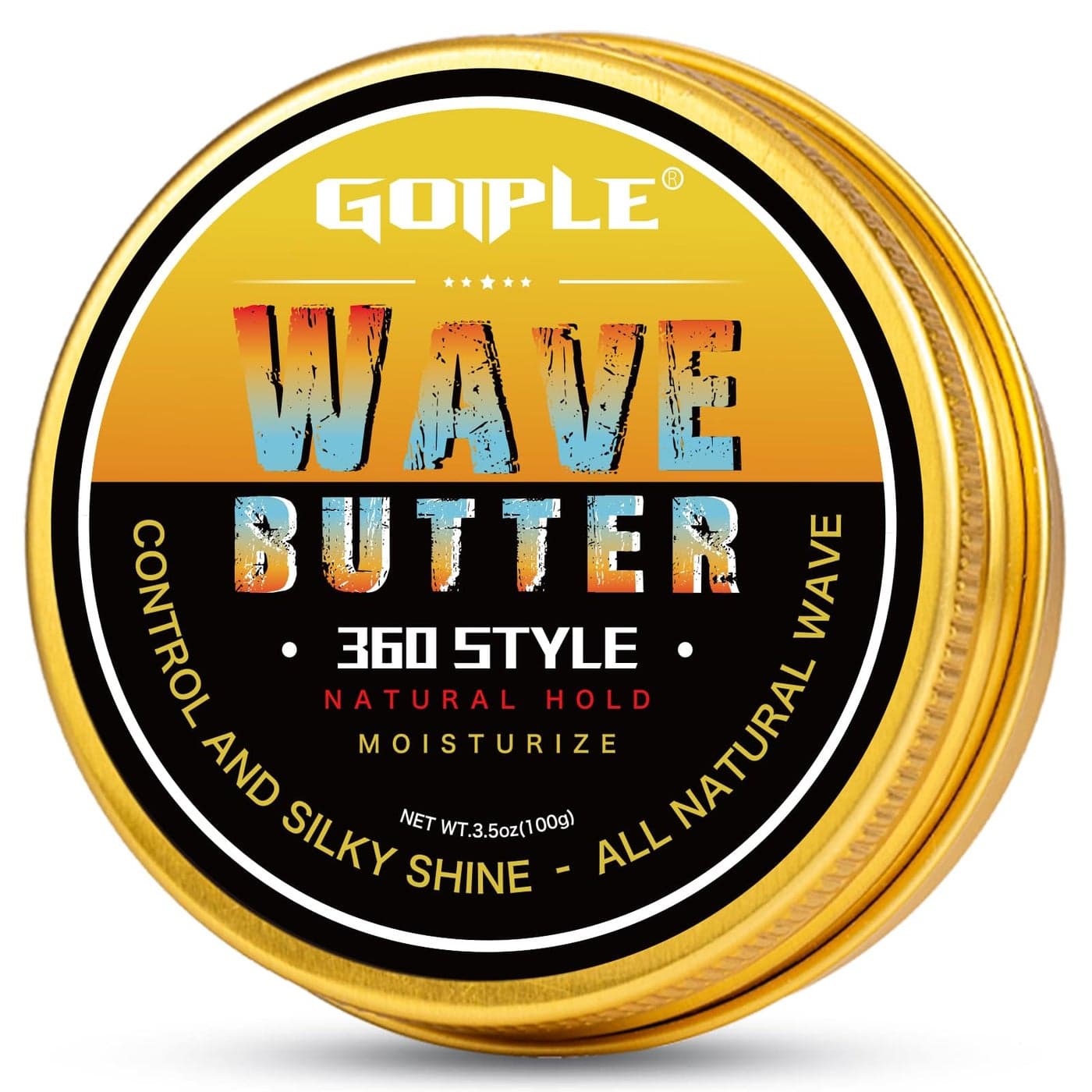 Wave Butter 360 Wave Grease for Men Wave Butter for Layered Waves Moisture Control and Silky Shine All Natural Wave Cream with Shea Butter and Beeswax for Wolfing 35 OZ