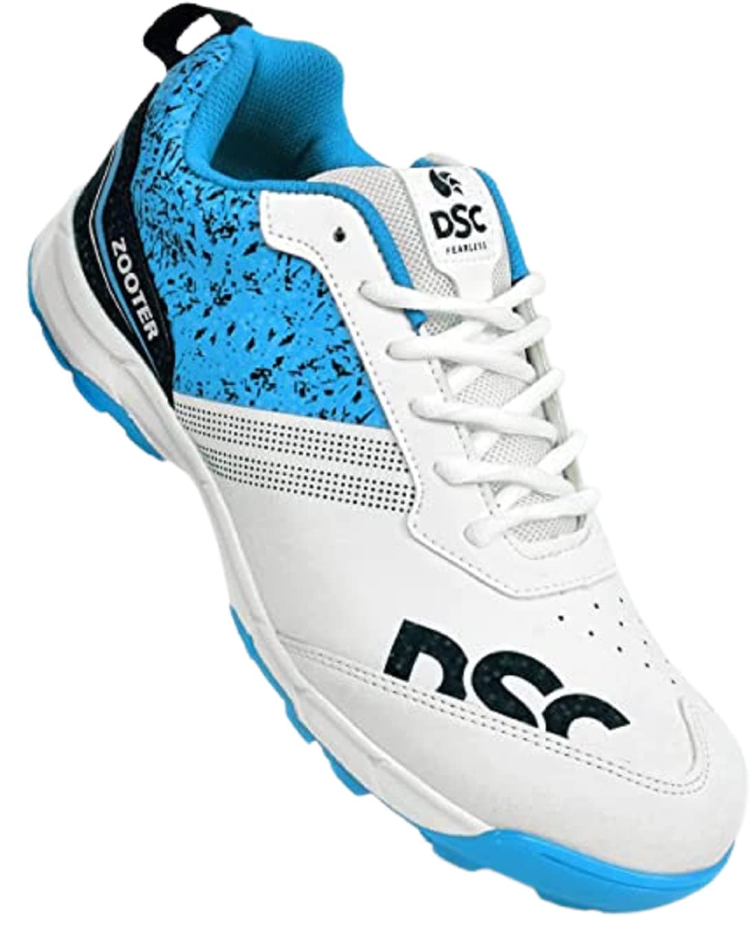 DSC Zooter Cricket Shoe for Men and Boys, Size-11 UK (White-Blue)