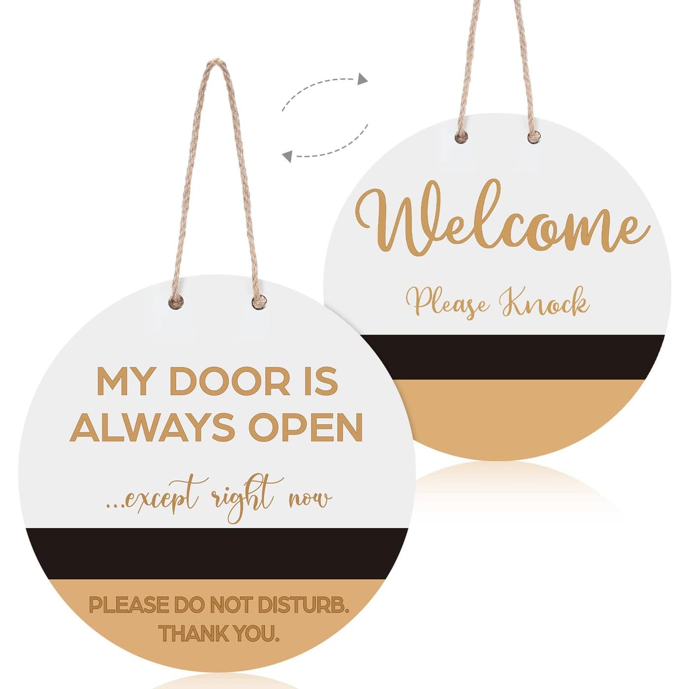 Chengu Do Not Disturb Door Hanger Sign Double Side Wood Meeting Sign for Office Meeting Room Home Study Law Firms Hotels Clinics My Door Is Always Open Except Right Now and Welcome Please Knock