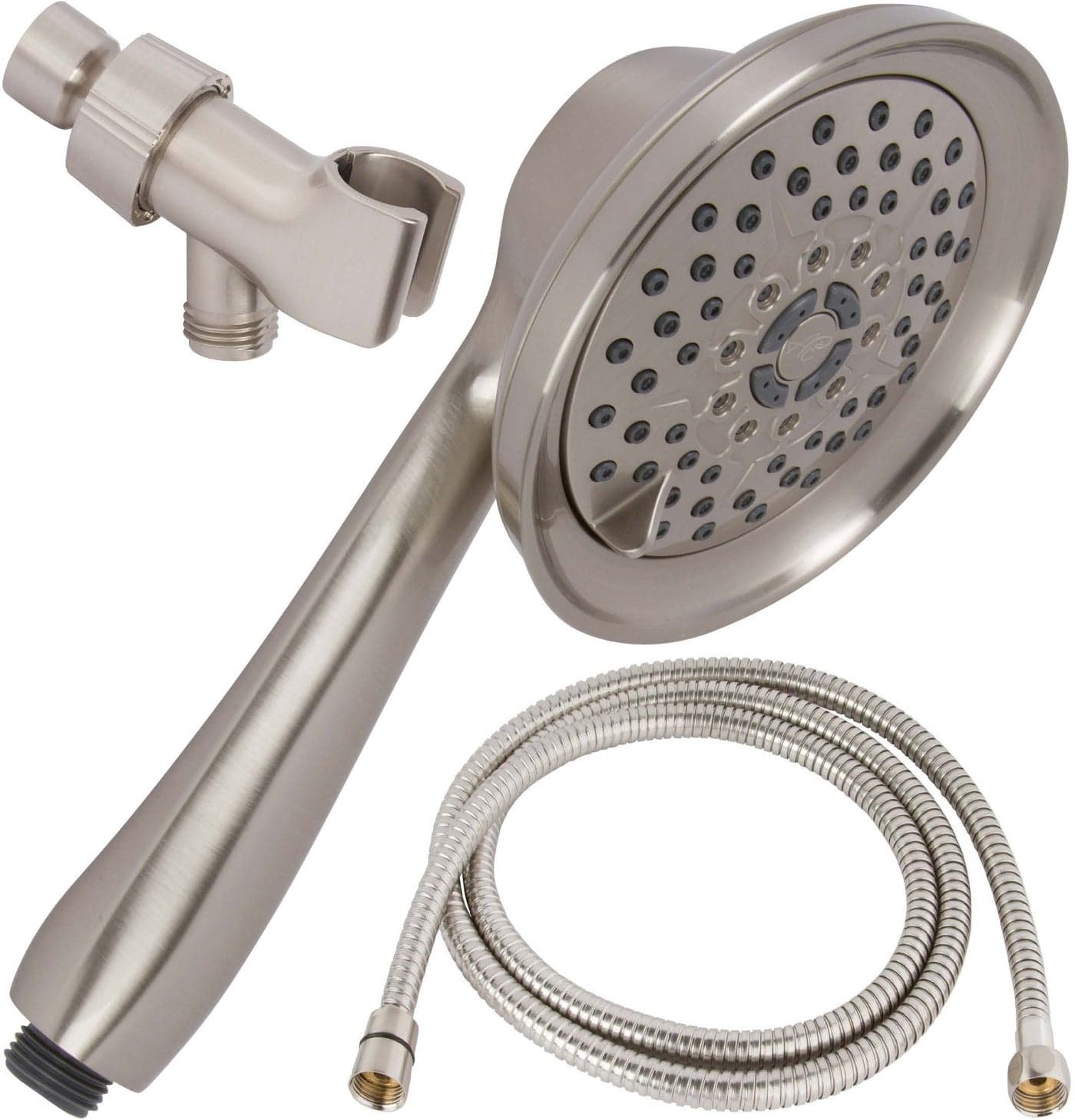 Shower Massage Handheld With Hose - Massager & Mist Hand Held Showerhead Kit - High Pressure Removable Head And Mount - Adjustable Massaging Rainfall Spray, 2.5 GPM - Brushed Nickel