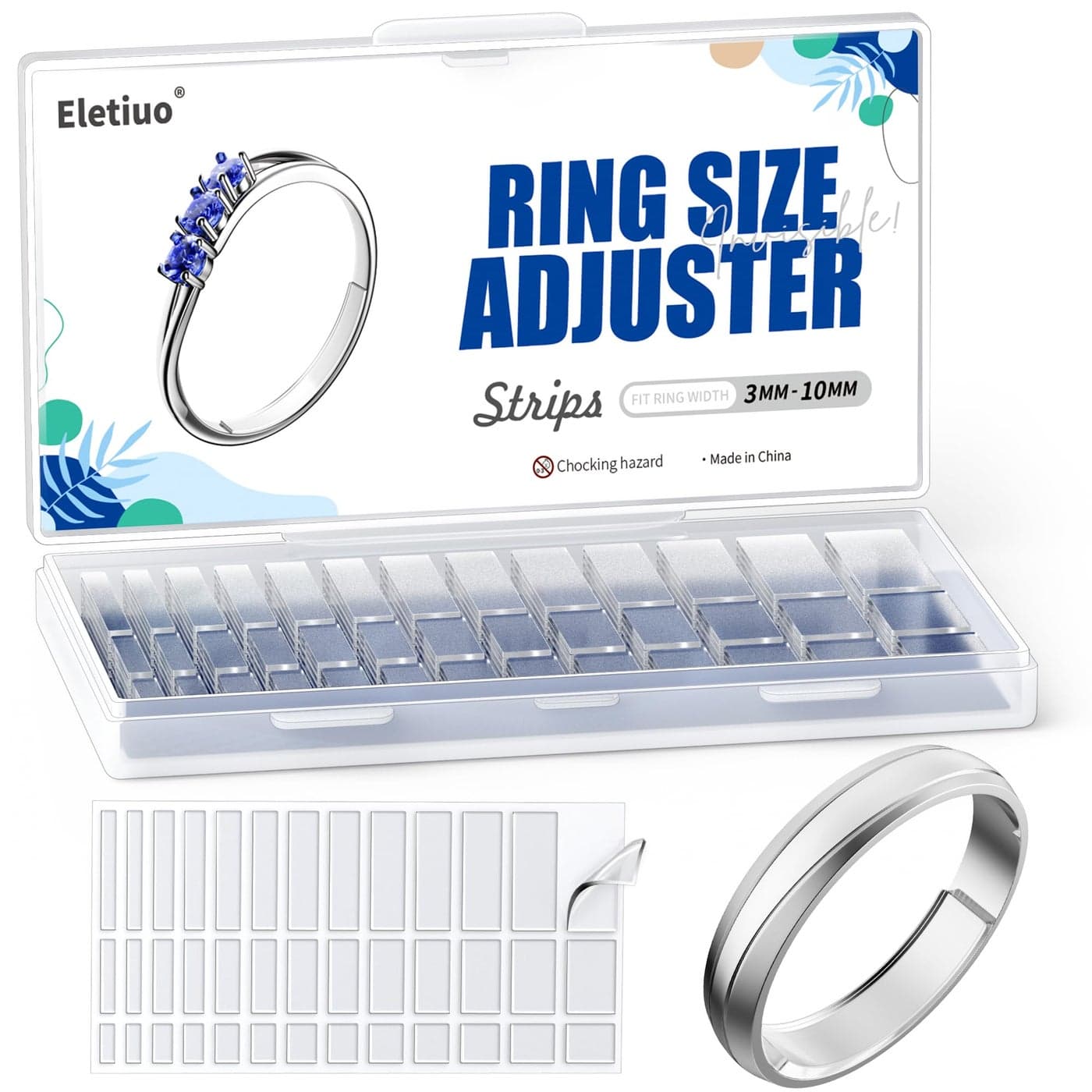 ELETIUO Invisible Ring Size Adjuster for Loose Rings6 Sheets234 Pcs Transparent Ring Size Reducer TightenerFitter for Wide RingsMultiple sizers for Man and Woman