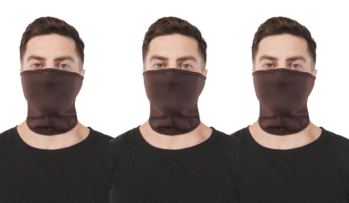 PrimeBox Biker Face Mask for Men Women Helmet Balaclava Cotton Bike Riding Face Mask Pack of 3 Half Ninja Rider Mask (Brown 3pcs)