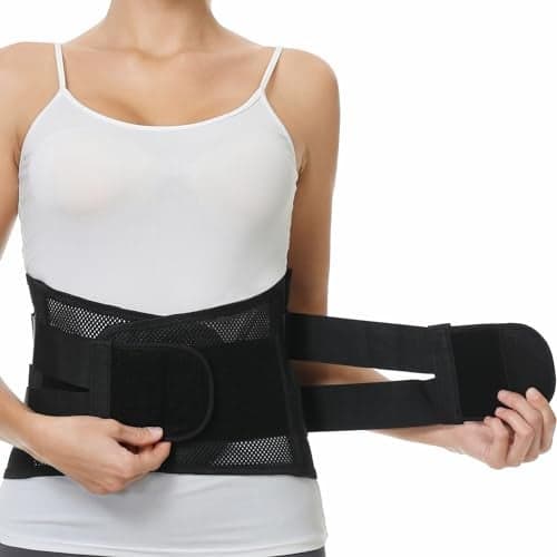 NeoTech Care Back Brace for Women or Men, Lumbar Back Support Belt (Black, Size XL)